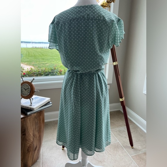 NY&Co Eva Mendes Polka Dot Wrap Dress - Picture 10 of 11